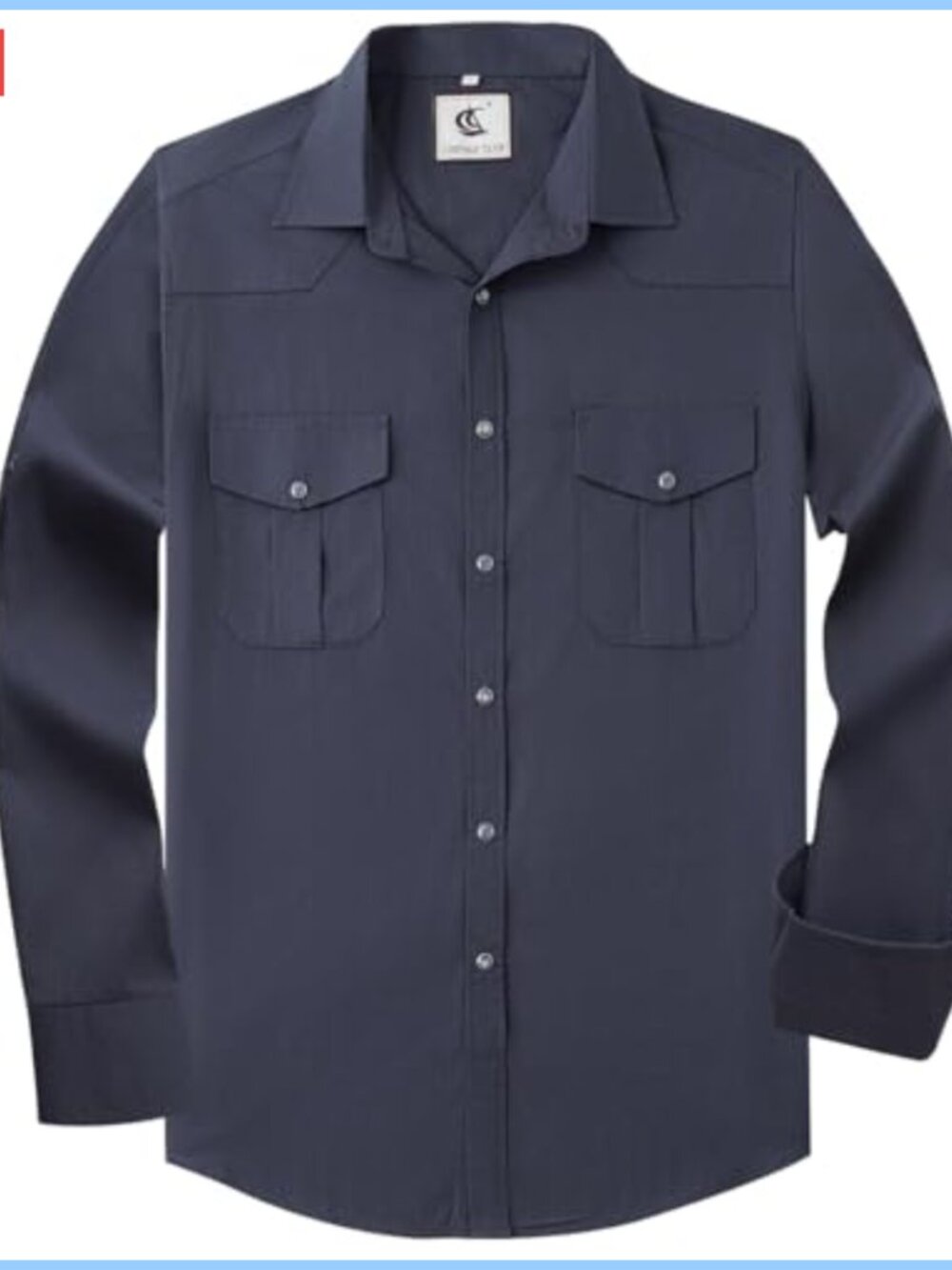 Men's Western Pearl Snap Long Sleeve Button Up Cotton Blend Casual Country Shirt